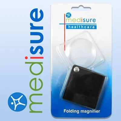 MEDISURE FOLDING MAGNIFIER Small Travel Pocket Magnifying Glass Foldable Portable Reading