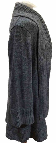 WALLIS Grey Knit Wool Mix Swing Coat Detachable Scarf U.K. Large FREE POSTAGE - Picture 6 of 10