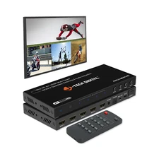 4K 30Hz 4 In 1 Out HDMI Quad Multiviewer Seamless Switcher w/ Audio Extraction