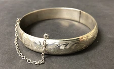 Womens Vintage Sterling Silver Forstner Bangle Bracelet 1960’s