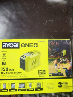 #ad ryobi 18v one 150 watt power source $60.00