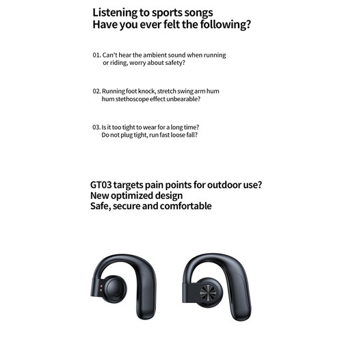GT03 Wireless Earbuds In-Ear Headphone BT Earphones Sport Earbuds For HEJUE - Picture 8 of 17