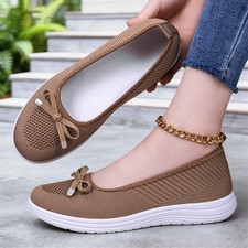 Damen Slip On Sneaker Leichte Atmungsaktiv Be...