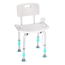 Shower Chair, Shower Seat with Back, Adjustable Height Shower Stool