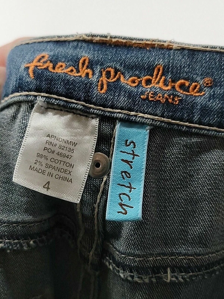 Fresh Produce Jeans Womens Adult Size 4 Blue Denim Bootcut Mid Rise - Image 3 of 4