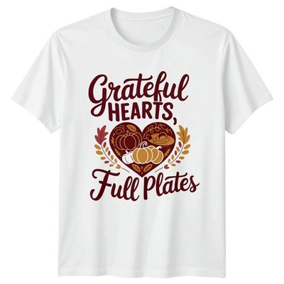 Dankbare Herzen volle Teller T-Shirt Herbst Erntedank Geschenk für Sie und Ihn