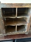 Antique Tribal Hand-Carved Artisan Deep Brown Hardwood Open Hinged Door+ Shelves — photo 6