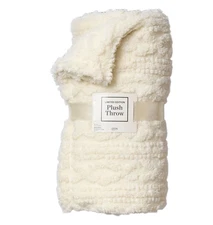 Ulta Beauty Limited Edition Plush Throw Blanket 2025 Cream White 50" x 60" NWT