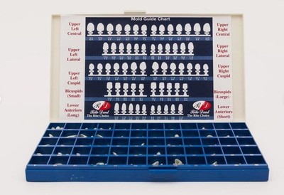 NEW POLYCARBONATE TEMPORARY DENTAL CROWNS BOX KIT 180 PCS WITH PAPER GUIDE CHART