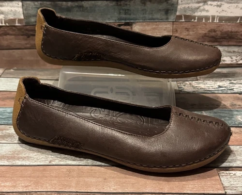 Scarpe basse Clarks in pelle marrone eleganti casual da donna taglia UK 4 D