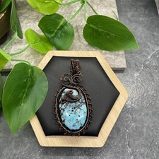 2.75  Polished Gemstone Copper/Brass Wire Wrapped Pendant New Free Ship B7236