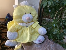 1986 Fisher Price Vintage Yellow Kitty Cat In Fancy Dress Plush NEW 17