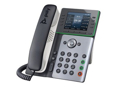 HP POLY IP Telefon Edge E320 PoE-fähig IP Phone Schwarz Hörner 82M88AA