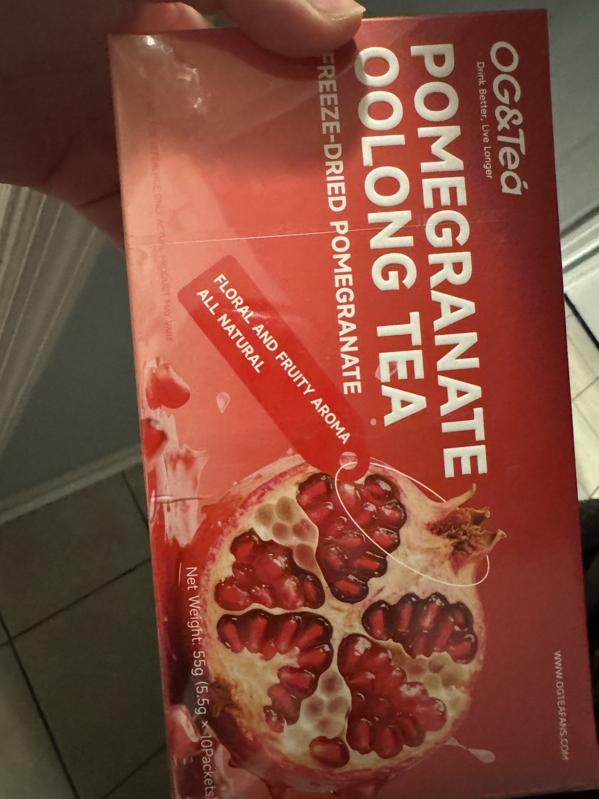 Pomegranate Oolong Tea All Natural 10 Pack Freeze-dried Pomegranate 55g