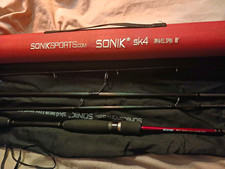 Sonik SK4 Travel Spinning Rod 8ft 4pc Carbon Fibre Fast Med + Rod Bag
