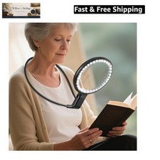 Neck Magnifier Hands Free with Light, 10X 5.2 Large Magnifying Glass with 36 ...