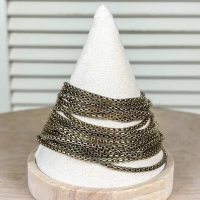 Express Y2K Textural Gold Multi Strand Box Chain Bracelet Industrial Edgy