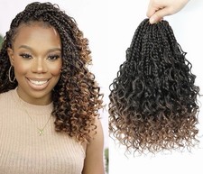 NEW Crochet Hair Goddess Box Braids 9 Packs 8 Pre-Looped Boho T30