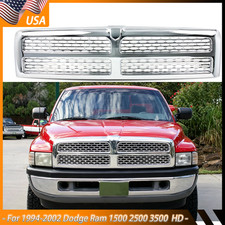 For 1994-2002 Ram 1500 2500 3500 Laramie Style Front Bumper Grille Chrome Grill For 1994-2002 Ram 1500 2500 3500 Laramie Style Front Bumper Grille Chrome Grill