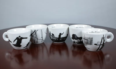 1997 Illy Art Espresso Coffee Cups Giacomelli States of Mind Set of 5 Porcelain