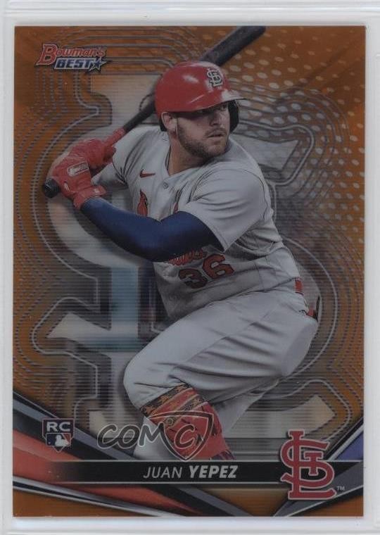 2022 Bowman's Best Orange Refractor 1/25 Juan Yepez #15 Rookie RC 18yk