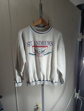 Vintage St. Andrews Golfing Traditions Crewneck Sweatshirt White M USA Made
