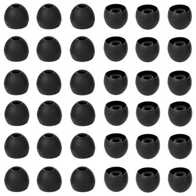 36 PCS Medium Black Silicone Earbud Replacement Tips Fits 3.85.5mm Hole
