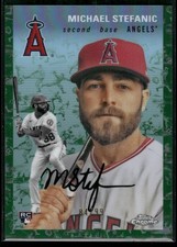 2023 Topps Chrome Platinum Michael Stefanic RC Toile White/Green Refractor /99