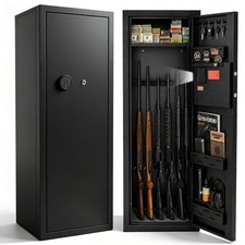 Clickoods Gun Safe for Rifles  Pistols 10-14 Capacity Digital Keypad Lock