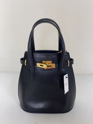 LANCEL Shoulder Bag, Leather, Black, Plain, 96・06・01