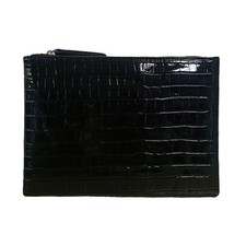 Women Envelope Clutch Purse Bag Fashion Crocodile Embossed PU leather Oversiz...