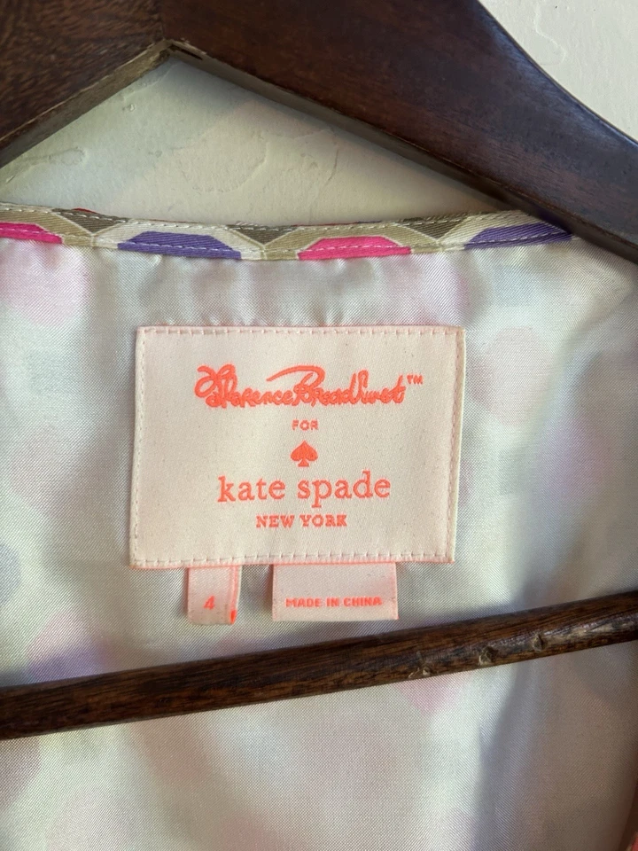 Vestido Florence Broadhurst Kate Spade Aubrey Volantes Envolvente 4 Diseñador de Seda Preppy Foto 4 de 4