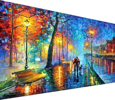 5D Diamond Painting XXL 40x90cm Street View DIY Kunst Set Wanddekoration