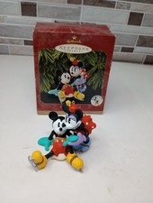 1997 Disney Hallmark Mickey Mouse Minnie New Pair Of Skates Christmas Ornament