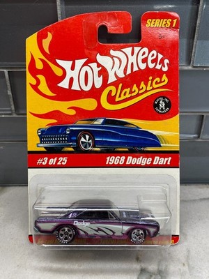 Hot Wheels Classics Serie 1 1968 Dodge Dart Modellauto Nr. 3 von 25 Schwarz