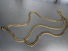 Vintage 80s 90s Gold Tone Chain Link Belt Womens One Size Up To 42in
