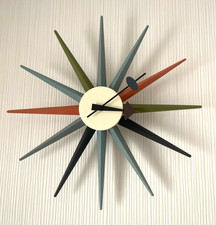 George Nelson Sunburst Wall Clock Multi Color Reproduct Design Furniture