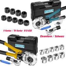 Presszange V-/ TH Kontur &Oslash;12-32 Set Presswerkzeug f&uuml;r Kupferrohr Edelstahlrohr