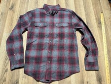 George Shirt Men's Small Red Black Grey Plaid Long Sleeve Button Up Shirt