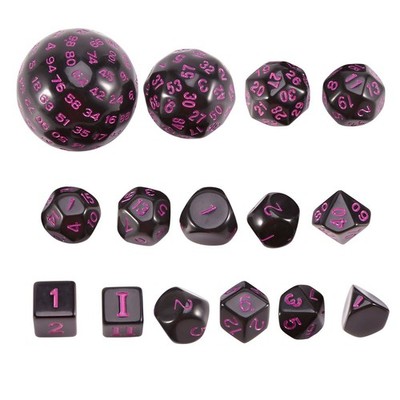 15-teiliges komplettes polyedrisches DND Würfelset D3-D100 Kugelwürfelset2224