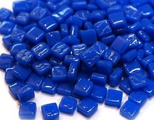 Brilliant Blue 8 mm SquareRecycled Glass Mosaic Tile Pieces - 50 tiles