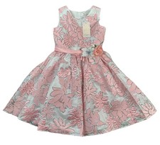 NEW Cinderella Couture Jacquard Floral Pink White Silver Girls 8 Formal Dress
