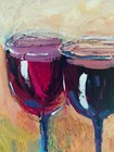 MONA VIVAR 10x8 Contemporary Expressionist Wine Original Acrylic Painting — photo 5