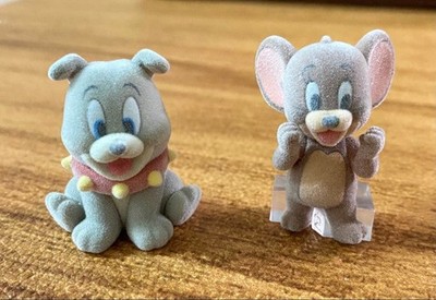 Tom and Jerry Capsule Flockies Figures 2 Types Flocked Characters New