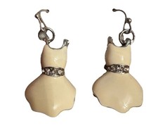 Trevi Cream Dress Earrings With Silver Accents NEW Never Worn