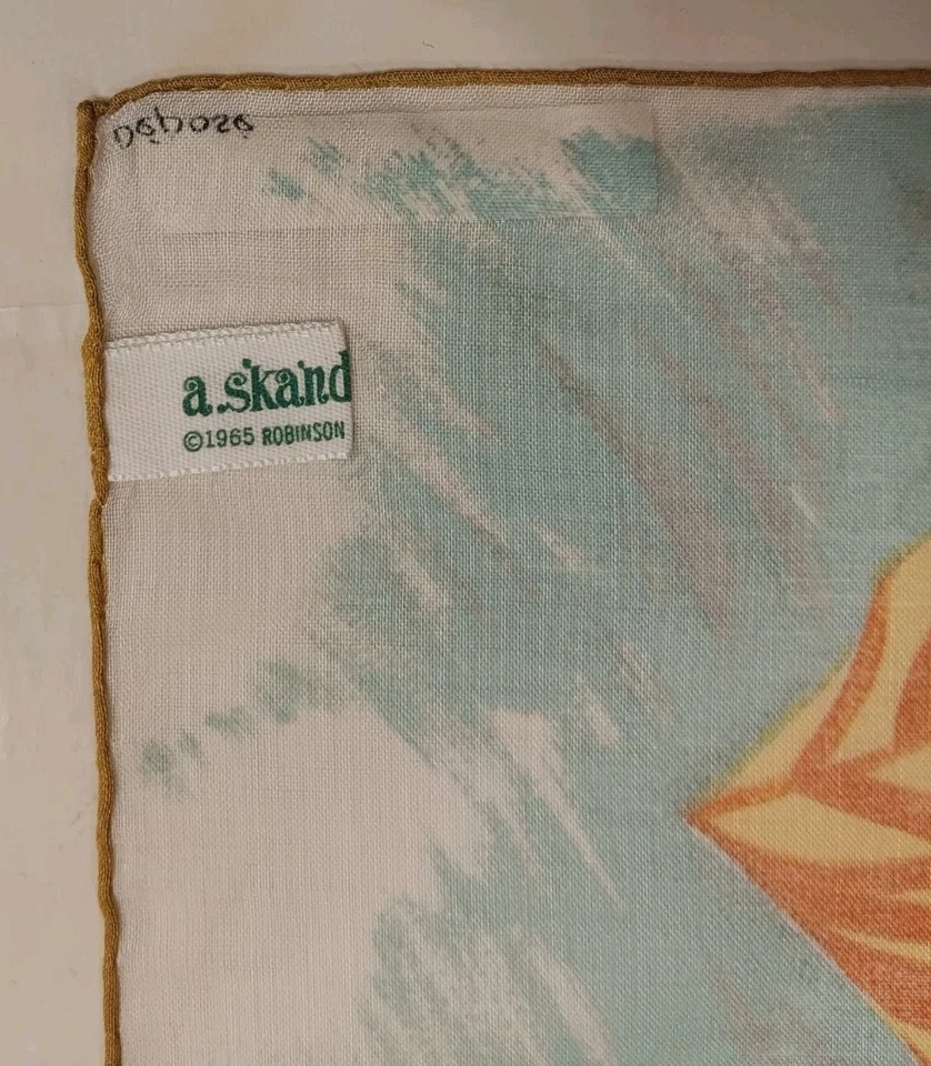 Vintage Handkerchief Hankie Skandia Print Cotton Cat Kitten Calico  12" - Изображение 3 из 4