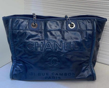 CHANEL Combom Shoulder bag Oil wax leather Deep blue Women Classic