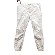 Nili Lotan Cropped Military Pant Womens 6 White Utility Jogger Zip Ankle