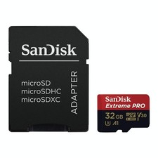 32GB Extreme Pro microSDHC Memory Card UHS I V30 4K UHD U3 C10 A1 Ideal for