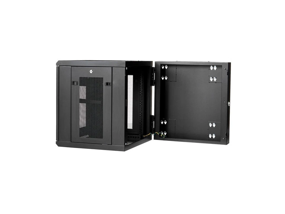 StarTech.com 4-Post 12U Wall Mount Network Cabinet with 1U Shelf, 19" Hinged - Image 3 of 4